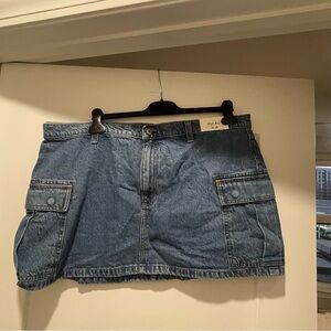 Abercrombie & Fitch Blue Denim Cargo Skirt
